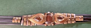 Gutos Germany Vintage 70er Gürtel Edelsteine Deko Leder Größe S siehe Fotos - Bild 1 von 11