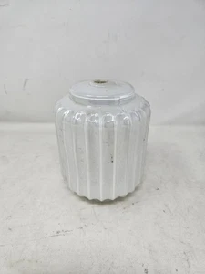 1940's Art Deco Ribbed Iridescent Glass Orb Ball Globe Light Cover - Picture 1 of 7