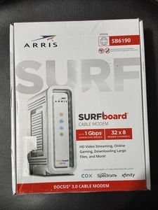 ARRIS Surfboard SB6190-RB DOCSIS 3.0 Cable Modem, White - Picture 1 of 3