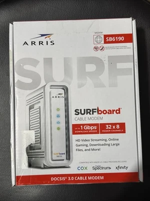 ARRIS Surfboard SB6190-RB DOCSIS 3.0 Cable Modem, White - Image 1 of 3