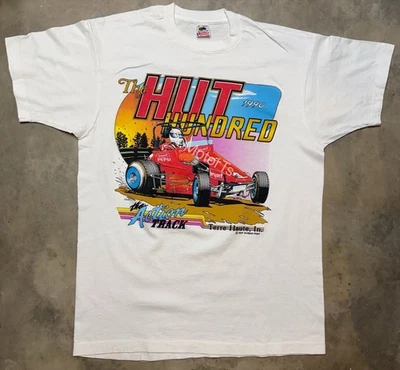 Camiseta de colección 1990 "Hut Hundred" Terre Haute Action Track Evento - Grande Foto 1 de 4