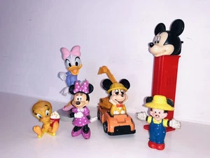 Walt Disney TOMY Mickey Mouse in Loader Vintage Plus Other Old Disney Figures - Picture 1 of 9