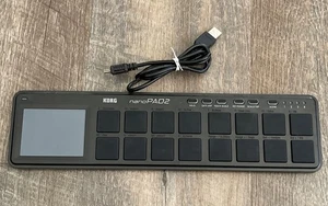 Open Box Korg nanoPAD2 Black nanoSERIES2 Slim-Line USB/MIDI Pad Controller - Picture 1 of 6