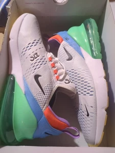 NIKE AIR MAX 270 Bianco/Arancione di Sicurezza/Verde Luminoso/Nero UOMO TAGLIA 12 NUOVO SENZA SCATOLA - Foto 1 di 8