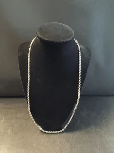 "Collar vintage de plata de ley 925 cadena cuerda trenzada 24"" 3,5 mm" - Imagen 1 de 6