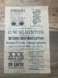 1880s Advertisement Flyer Mullica Hill , Soap Camden NJ Rare Xxx Borax F76 - Picture 1 of 4