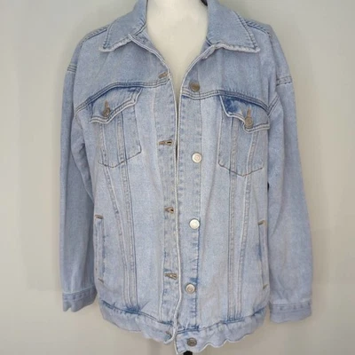 PacSun Womens Jean Jacket Denim Button-Up Pockets Collar Cotton Light Wash XS/S - Image 1 of 4