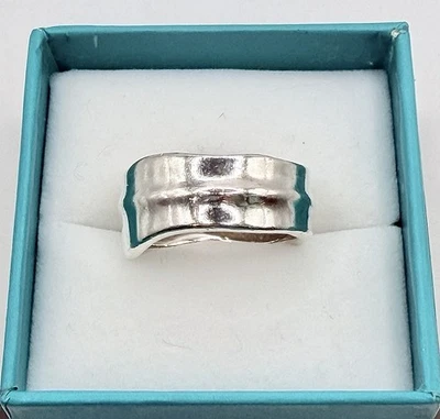 Vintage Tiffany & Co. Широкая лента из чистого серебра модернистский надежном кольцо размер 9,5 США - Изображение 1 из 4