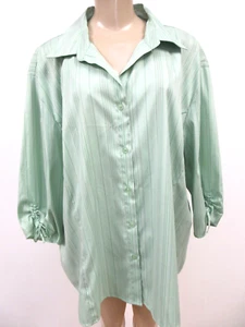 Stretch Bluse DCC Damen 2X grün mehrfarbig gestreift 3 4 Arm NEU - Bild 1 von 7