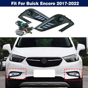 Daytime Running Lamps + LED Fog Lights w/ Turn Signal For Buick Encore 2017-2022 - Picture 1 of 11