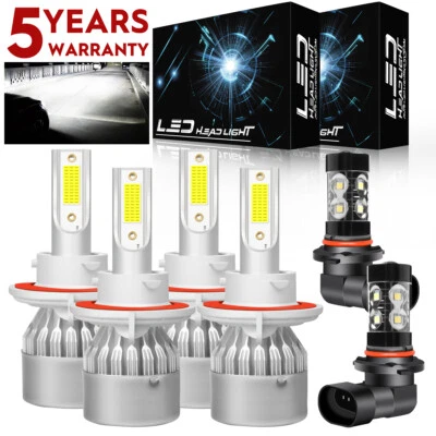 For Ford F250 F350 F450 2005-2019 - 6X 6000K White LED Headlight Fog Light Bulbs - Image 1 of 4