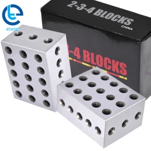 1 Matched Pair Ultra Precision 2-3-4 Blocks 23 Holes .0002" Precision US - Picture 1 of 13