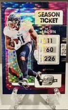 2021 Contenders Optic AJ BROWN Purple Pulsar Prizm #/26 SSP Rare🔥Titans Eagles