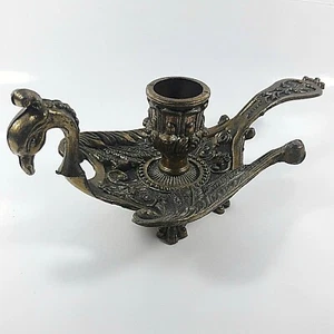 Vintage ITALY Beautiful Candlestick Holder Peacock Bird Ornate Victorian - Picture 1 of 11
