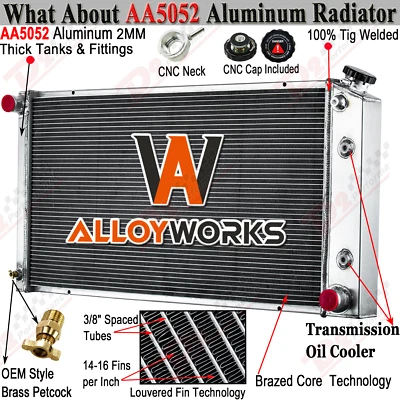 4 Row Radiator For 1977-1992 Buick LeSabre Oldsmobile Cadillac Fleetwood 5.0L - Изображение 1 из 4