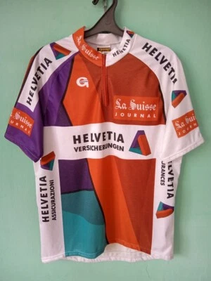 Camiseta deportiva de ciclismo Helvetia La Suisse vintage Gonso para hombre talla XL Foto 1 de 4