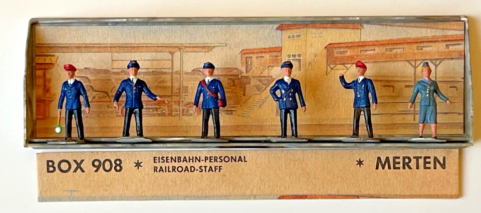 Vintage Walter Merten Box 908 Miniaturplastiken (HO Scale)Railroad Staff - Germ. - Image 1 of 4