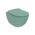 Creavit Zielona wisząca na ścianie patelnia bez obręczy WC Toaleta miękkie zamykanie spłuczki siedziska