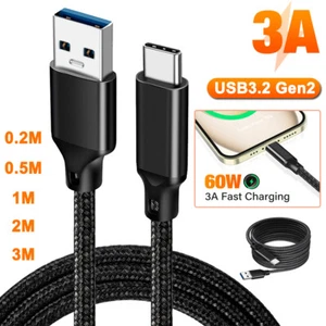 60W 3A USB 3.2 10Gbps Data Cord Type C Fast Charger Cable For iPhone Samsung - Picture 1 of 9