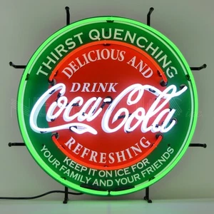 Coca-Cola immergrünes Neonschild - Cola trinken - köstlich & erfrischend - Soda - Bild 1 von 1