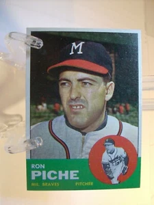1963 Topps Baseball #179 - Ron Piche UER - Milwaukee Braves 63-038 - Picture 1 of 2