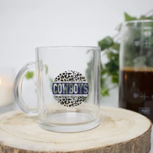 Leopard Cowboys Becher mit Henkel, 11 Unzen Klarglas Tasse - Bild 1 von 1