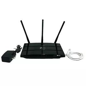 TP-LINK AC 1750 Model Archer A7 Dual Band Router Black Ethernet Cable AC Adpt - Picture 1 of 7