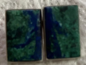 Vintage Navajo Indian Sterling Silver Turquoise Post Earrings Beautiful Stones - Picture 1 of 4