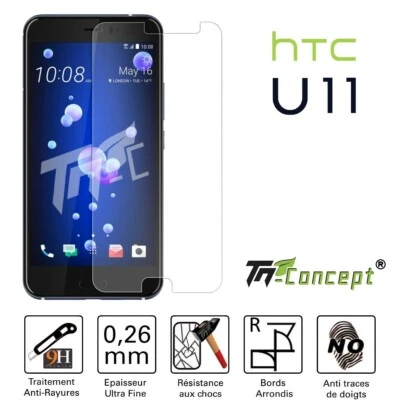 HTC U11 - Vitre de Protection Crystal - TM Concept® - Photo 1/4