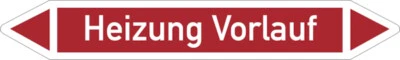 DREIFKE Rohrleitungskennzeichen Heizung Vorlauf einzeln DIN2404 100x15mm Aufkleber
