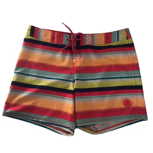 ROXY Girl's Board Shorts Pink Blue Yellow Colorful Stripes. Size XL 14. - Picture 1 of 12