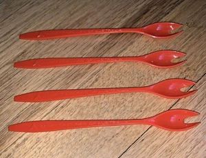 Vintage ANSETT AIRLINES OF AUSTRALIA 4 - SWIZZLE STIR STICKS / SPORKS - Picture 1 of 4