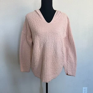 J Jill Hoodie Sweatshirt Large Pullover Wende Rosa Baumwollmischung Crinkle - Bild 1 von 11
