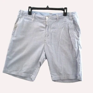 Shorts Mens Polo Ralph Lauren Blue White Seersucker Stripe Sz 36 Classic Fit - Picture 1 of 8