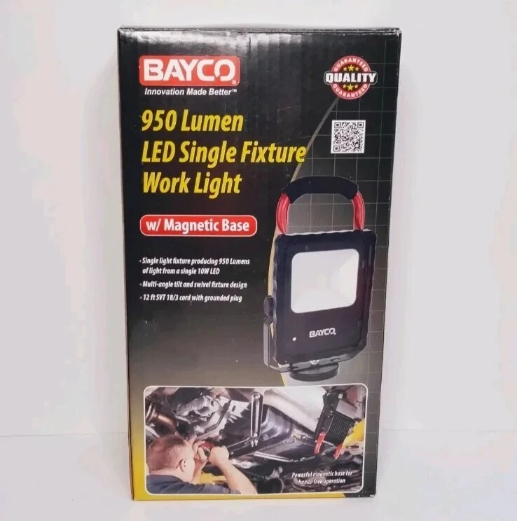Bayco 950 lúmenes LED luz de trabajo base magnética con cable accesorio individual SL-1504  Foto 1 de 4