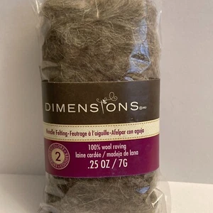 Dimensions FeltWorks 100% Wool Roving 0.25oz (25) Pebble Granite Grey Crafts - Picture 1 of 15