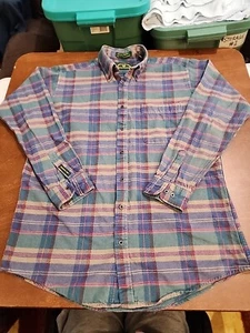 Highland County Member's Only Men's LARGE Tall L/S Color Flannel Shirt EUC. R12 - Picture 1 of 12
