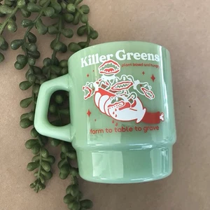 Killer Greens: Farm to Table to Grave ~ pflanzlich ~ Retro grün Diner Becher ~ NEU - Bild 1 von 4