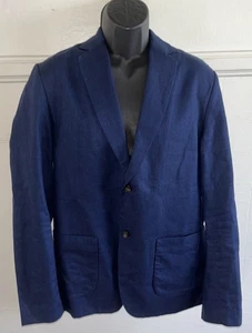 Outerknown Ambassador Blazer Navy Blue 2-Button Wool Linen Jacket-Sz Large EUC! - Picture 1 of 6