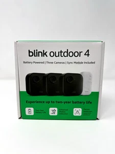 Blink Outdoor 4 Wireless smart security camera 2 Yr battery life 3 Camera W Sync - Picture 1 of 8