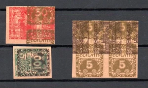 Checoslovaquia 1918 sellos postales antiguos mal impresos bonitos MLH - Imagen 1 de 2