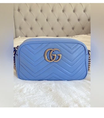 Сумка для фотоаппарата Gucci Marmont синяя  - Изображение 1 из 4