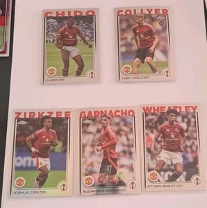 Topps Chrome UEFA 24/25 Man Utd X 5 Obi, Collyer, Garnacho, Zirkzee, Wheatley - Picture 1 of 6