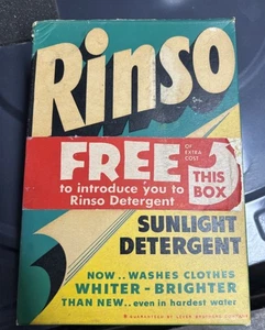 Caja de detergente Rinso vintage años 50 luz solar completa sin abrir - Imagen 1 de 10