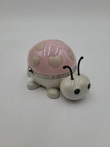 The Bradford Exchange Limoges Musical Trinket Box Pink Lady Bug Granddaughter - Picture 1 of 8