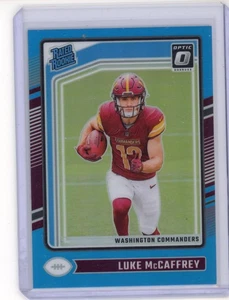 Panini Donruss Optic Rated Aqua Prizm 2024/299 Luke McCaffrey #268 Rookie RC - Imagen 1 de 2