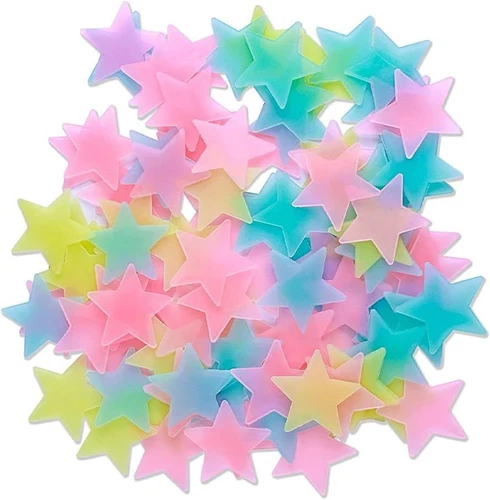Amaonm 100 Pcs Colorful Glow in The Dark Luminous Stars Fluorescent Noctilucent