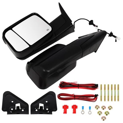 Par de espejos retrovisores de remolque para 98-02 Dodge Ram 1500 2500 potencia térmica nueva señal LED Foto 1 de 4