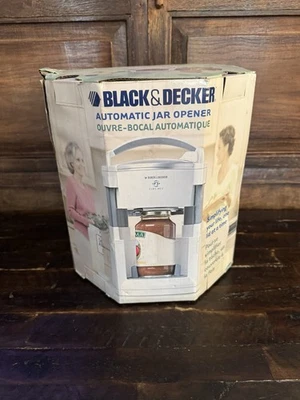 Abridor de tarros eléctrico automático blanco roto tapas negro + cubierta (JW200) Foto 1 de 4
