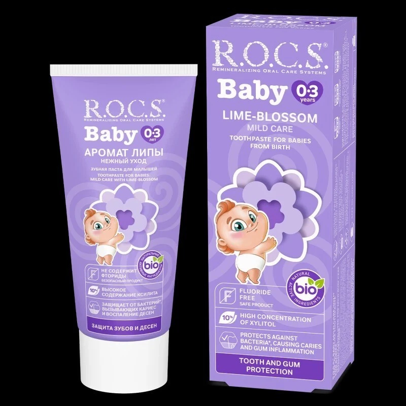 Toothpaste R.O.C.S Baby with lime-blossom Fluoride-free (0-3 Years) - Image 1 of 1